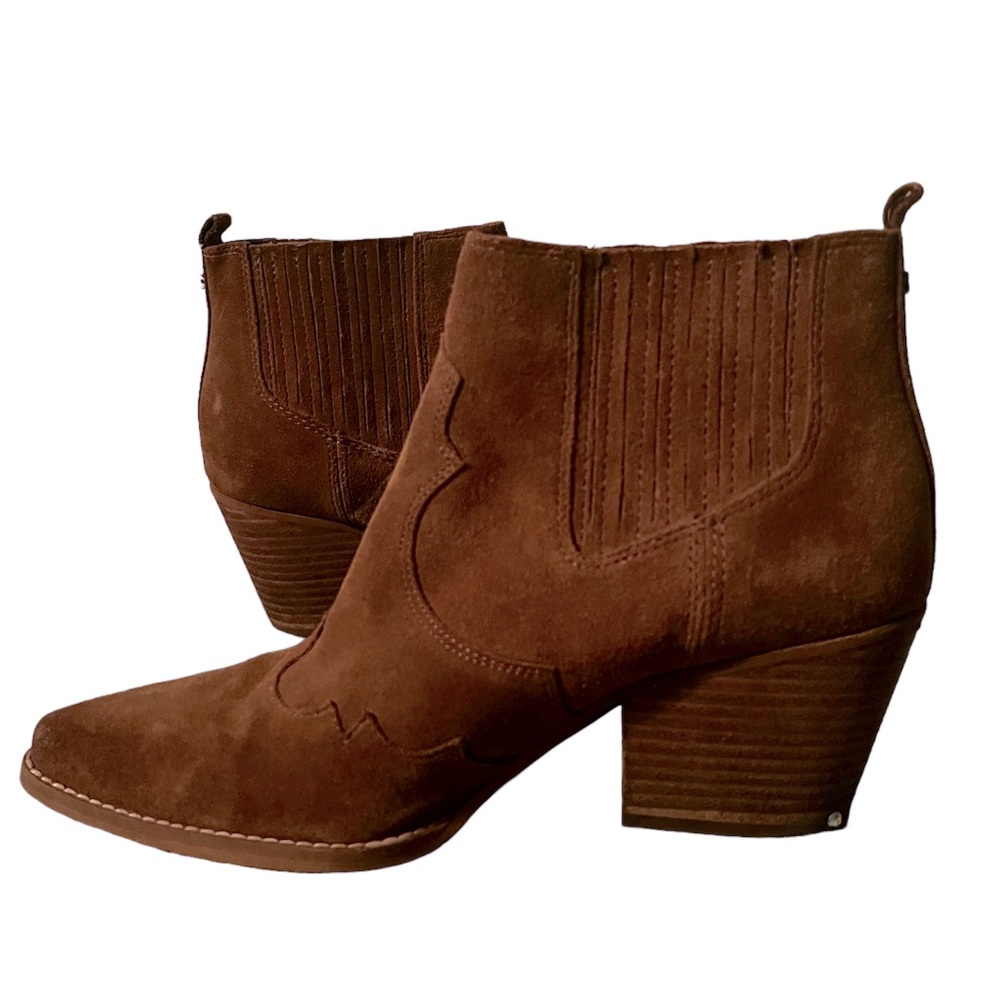Sam Edelman brown tan suede women’s booties size 10